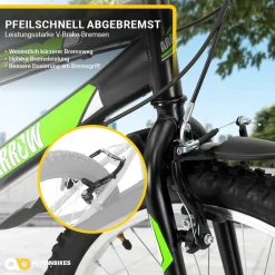 Actionbikes Kinderfahrrad Arrow 24 Zoll, Gangschaltung, V-Brake-Bremsen, verstellbar, Diamantrahmen