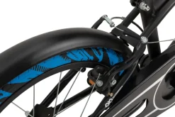 Actionbikes Kinderfahrrad Cruiser 18 Zoll, schwarz, Fahrradständer, Antirutschgriffe, Lenkerschutz (Schwarz/Blau)