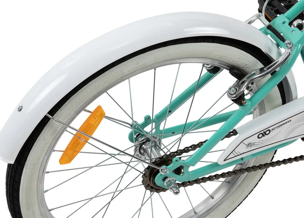 Actionbikes Kinderfahrrad Cruiser 20 Zoll, Rosa/Türkis, verstellbar, Seitenständer, V-Brake-Bremsen (Türkis)