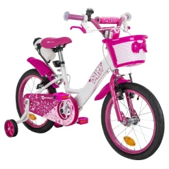 Actionbikes Kinderfahrrad Daisy 16 Zoll, pink, Stützräder, Korb, V-Brake-Bremsen, Antirutschgriffe (East)