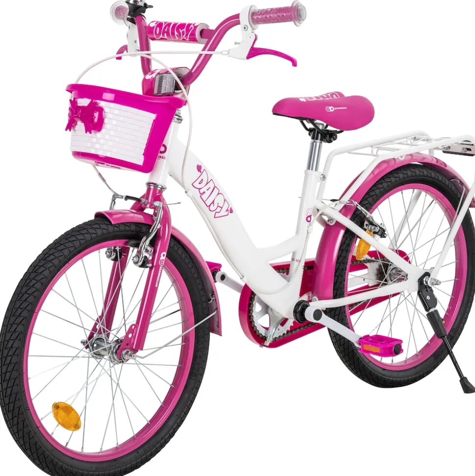 Actionbikes Kinderfahrrad Daisy 20 Zoll, pink, V-Brake-Bremsen, Antirutschgriffe, Kettenschutz, Korb (East)