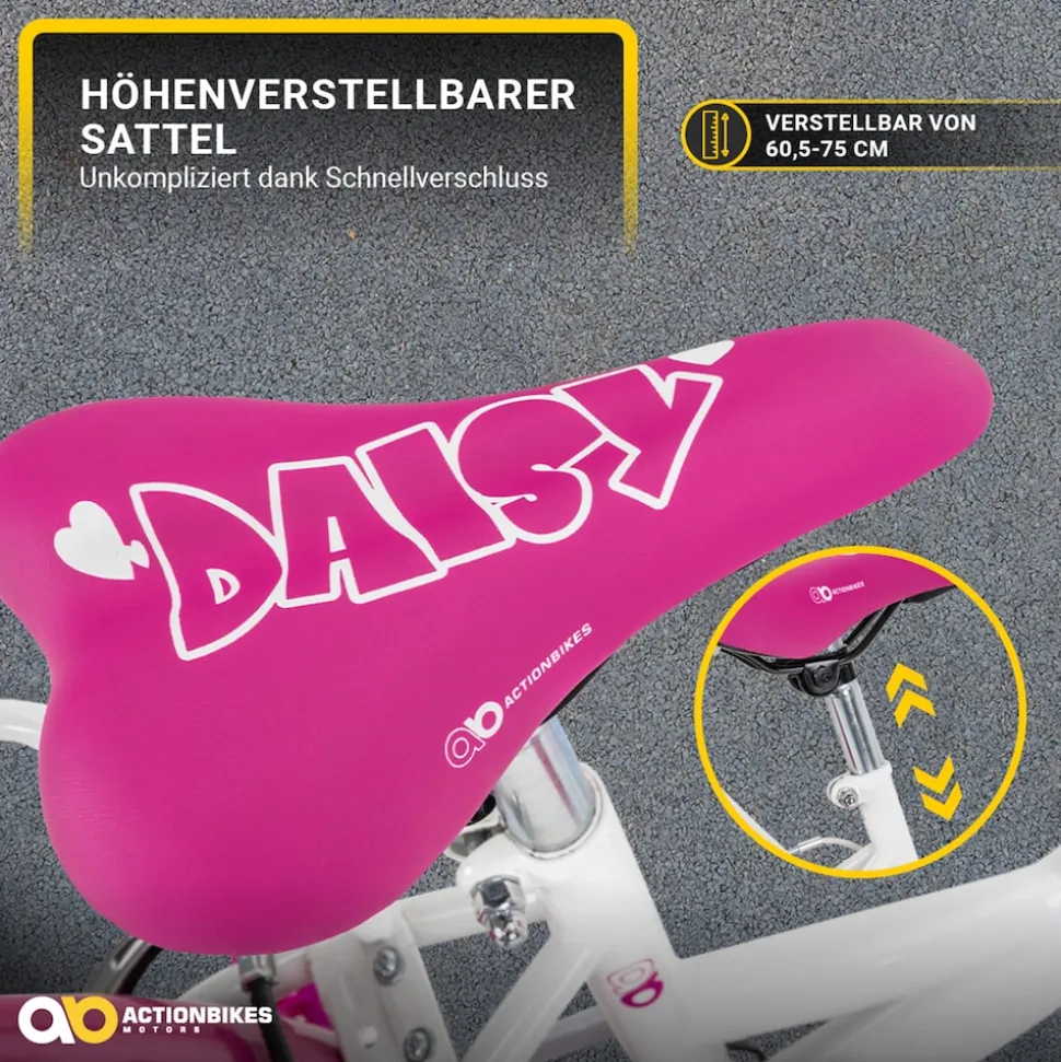 Actionbikes Kinderfahrrad Daisy 20 Zoll, pink, V-Brake-Bremsen, Antirutschgriffe, Kettenschutz, Korb (East)