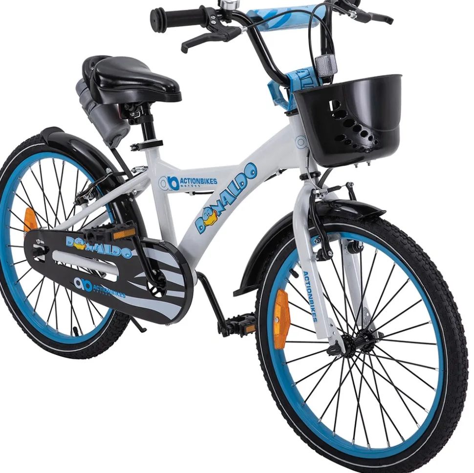 Actionbikes Kinderfahrrad Donaldo 20 Zoll, V-Brake-Bremsen, höhenverstellbar, Seitenständer, Korb