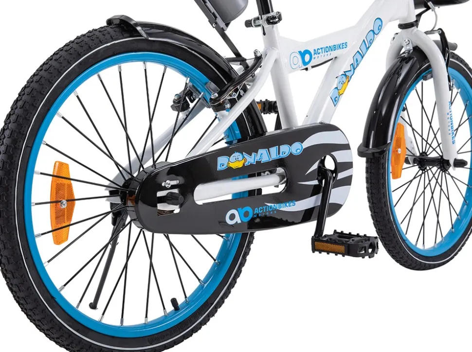 Actionbikes Kinderfahrrad Donaldo 20 Zoll, V-Brake-Bremsen, höhenverstellbar, Seitenständer, Korb