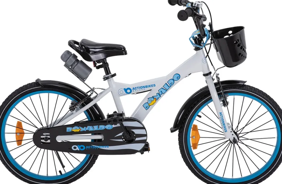Actionbikes Kinderfahrrad Donaldo 20 Zoll, V-Brake-Bremsen, höhenverstellbar, Seitenständer, Korb