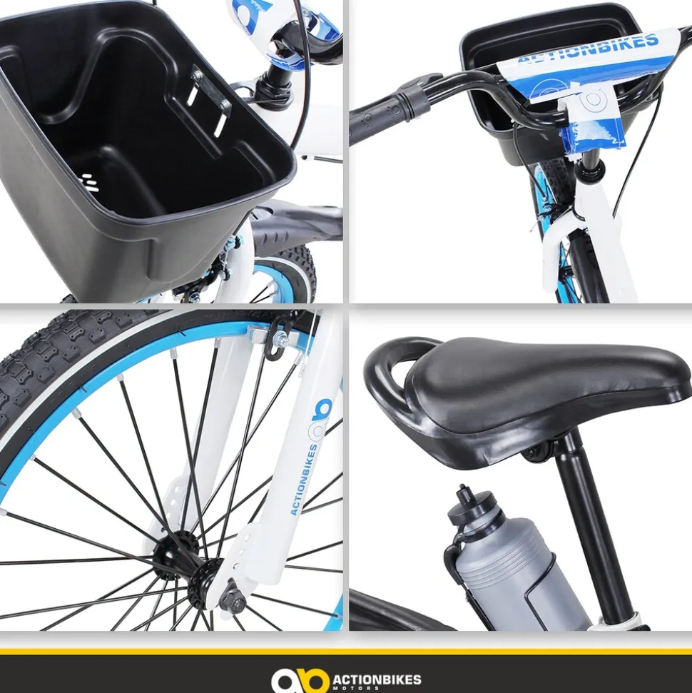 Actionbikes Kinderfahrrad Donaldo 20 Zoll, V-Brake-Bremsen, höhenverstellbar, Seitenständer, Korb