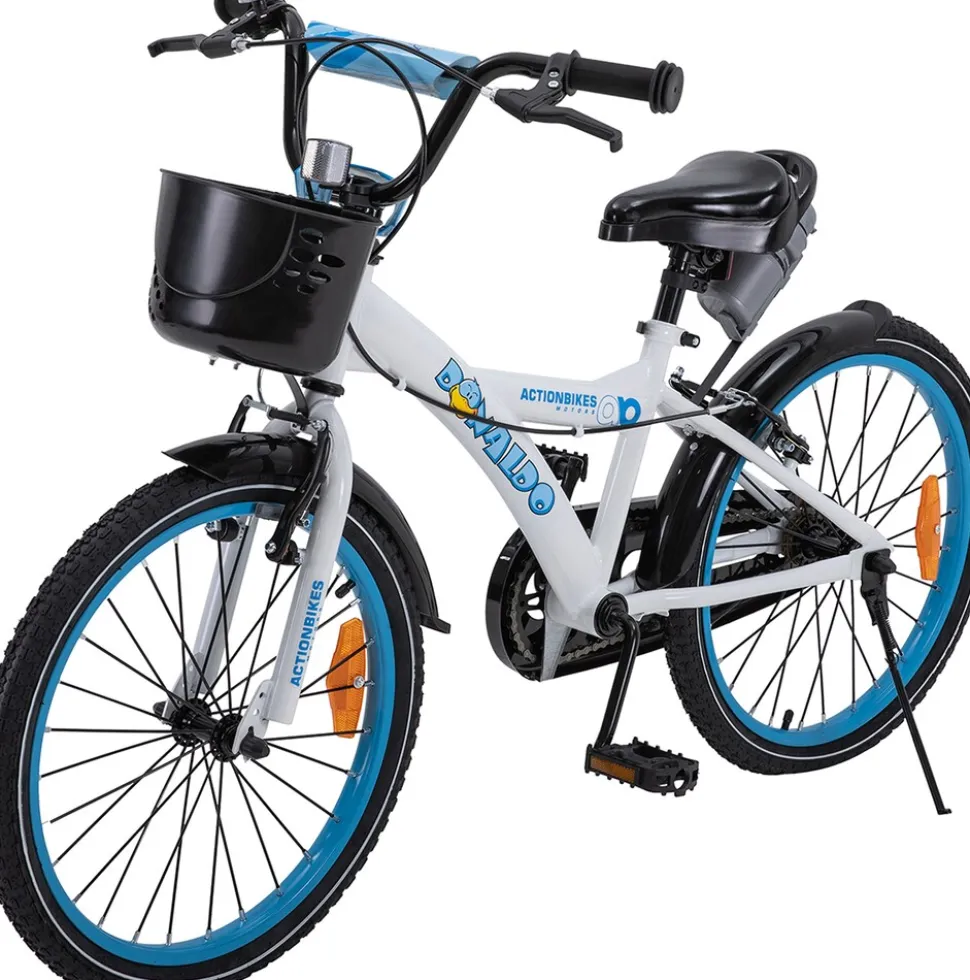 Actionbikes Kinderfahrrad Donaldo 20 Zoll, V-Brake-Bremsen, höhenverstellbar, Seitenständer, Korb