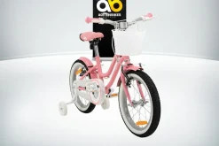 Actionbikes Kinderfahrrad Starlight 16 Zoll, Rosa, Stützräder, Fahrradkorb, Klingel, Kettenschutz (Classic)