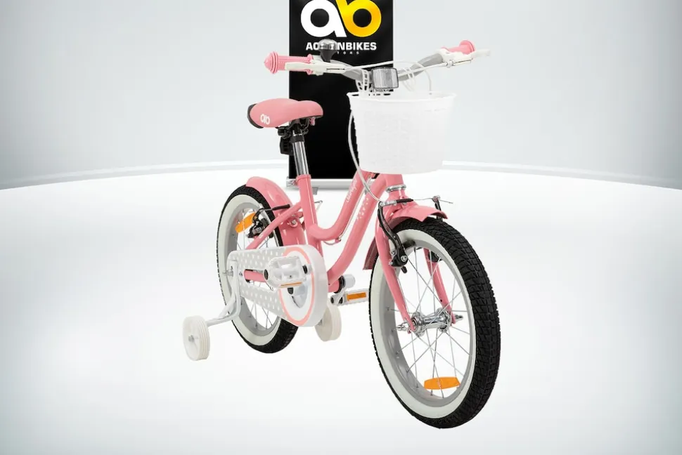 Actionbikes Kinderfahrrad Starlight 16 Zoll, Rosa, Stützräder, Fahrradkorb, Klingel, Kettenschutz (Classic)