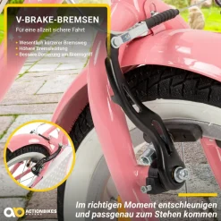 Actionbikes Kinderfahrrad Starlight 16 Zoll, Rosa, Stützräder, Fahrradkorb, Klingel, Kettenschutz (Classic)