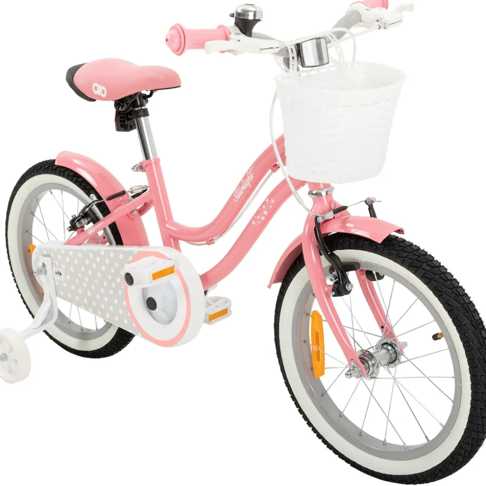 Actionbikes Kinderfahrrad Starlight 16 Zoll, Rosa, Stützräder, Fahrradkorb, Klingel, Kettenschutz (Classic)