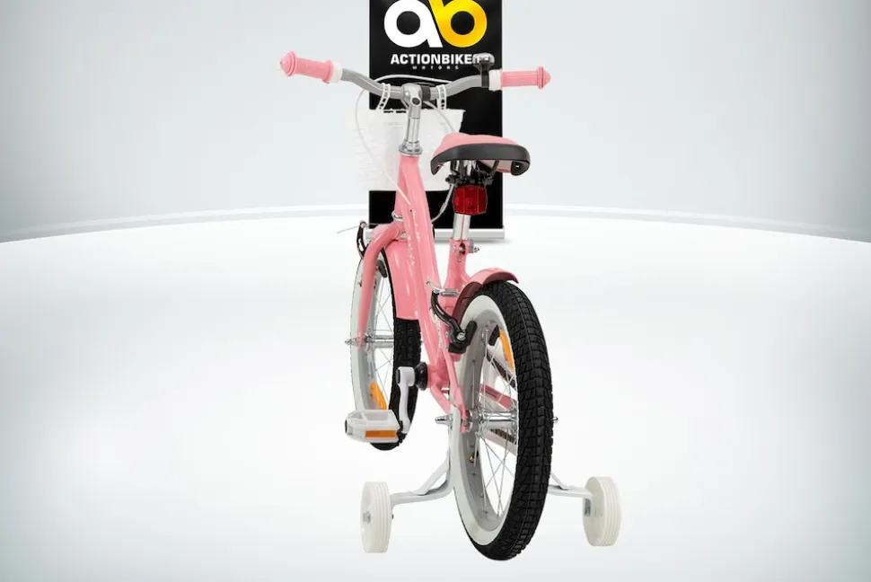 Actionbikes Kinderfahrrad Starlight 16 Zoll, Rosa, Stützräder, Fahrradkorb, Klingel, Kettenschutz (Classic)
