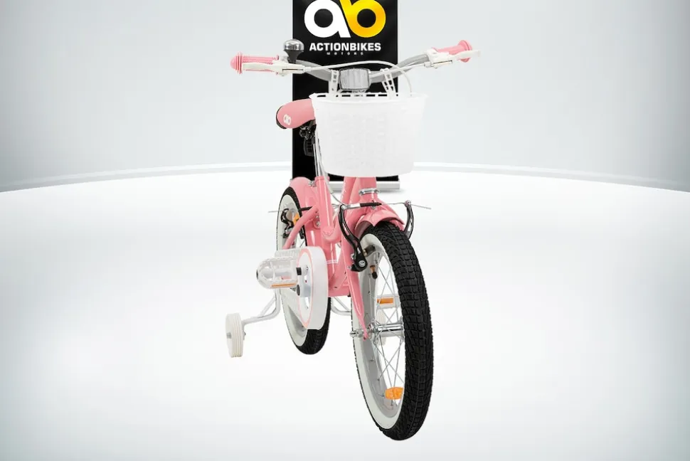 Actionbikes Kinderfahrrad Starlight 16 Zoll, Rosa, Stützräder, Fahrradkorb, Klingel, Kettenschutz (Classic)