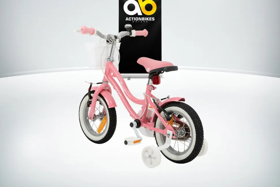 Actionbikes Kinderfahrrad Starlight 12 Zoll, Rosa, Stützräder, Fahrradkorb, Klingel, Kettenschutz (Classic)