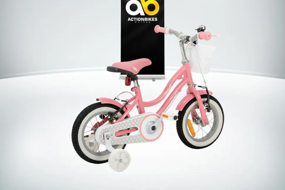 Actionbikes Kinderfahrrad Starlight 12 Zoll, Rosa, Stützräder, Fahrradkorb, Klingel, Kettenschutz (Classic)