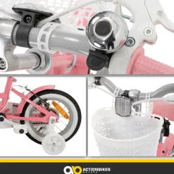 Actionbikes Kinderfahrrad Starlight 12 Zoll, Rosa, Stützräder, Fahrradkorb, Klingel, Kettenschutz (Classic)