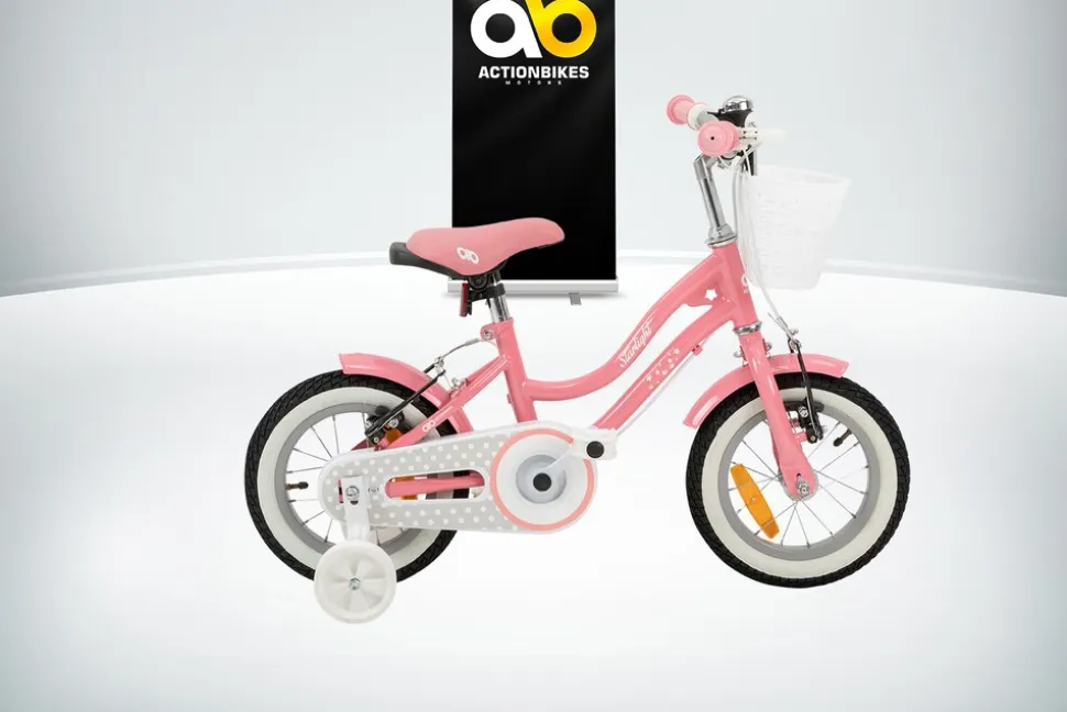 Actionbikes Kinderfahrrad Starlight 12 Zoll, Rosa, Stützräder, Fahrradkorb, Klingel, Kettenschutz (Classic)