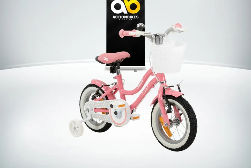 Actionbikes Kinderfahrrad Starlight 12 Zoll, Rosa, Stützräder, Fahrradkorb, Klingel, Kettenschutz (Classic)