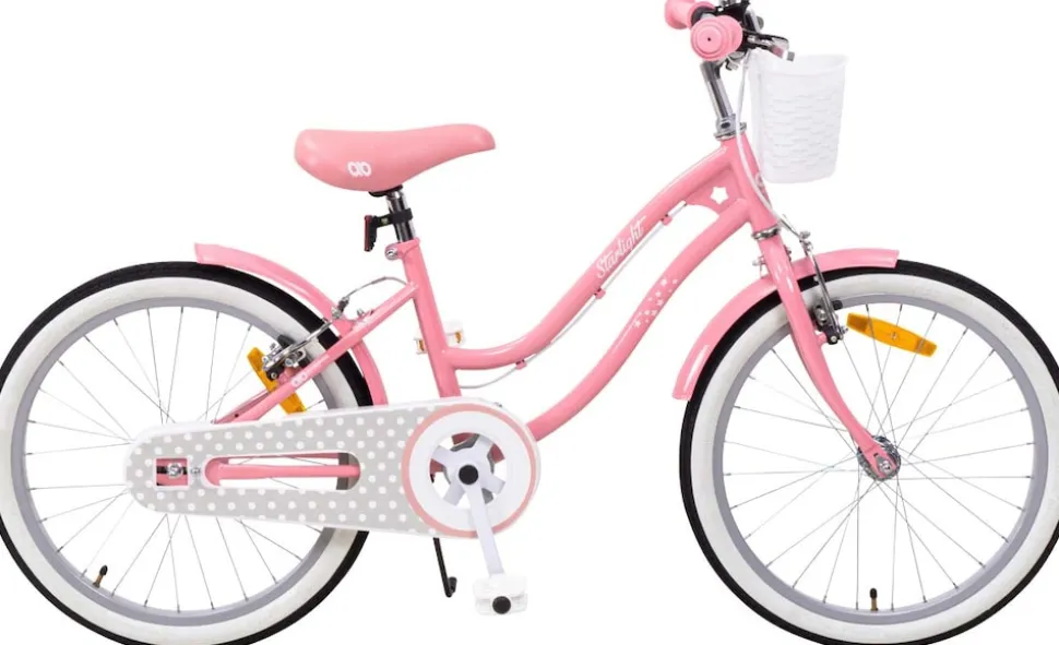 Actionbikes Kinderfahrrad Starlight 20 Zoll, Rosa, Fahrradständer, Korb, Klingel, Kettenschutz (Classic)