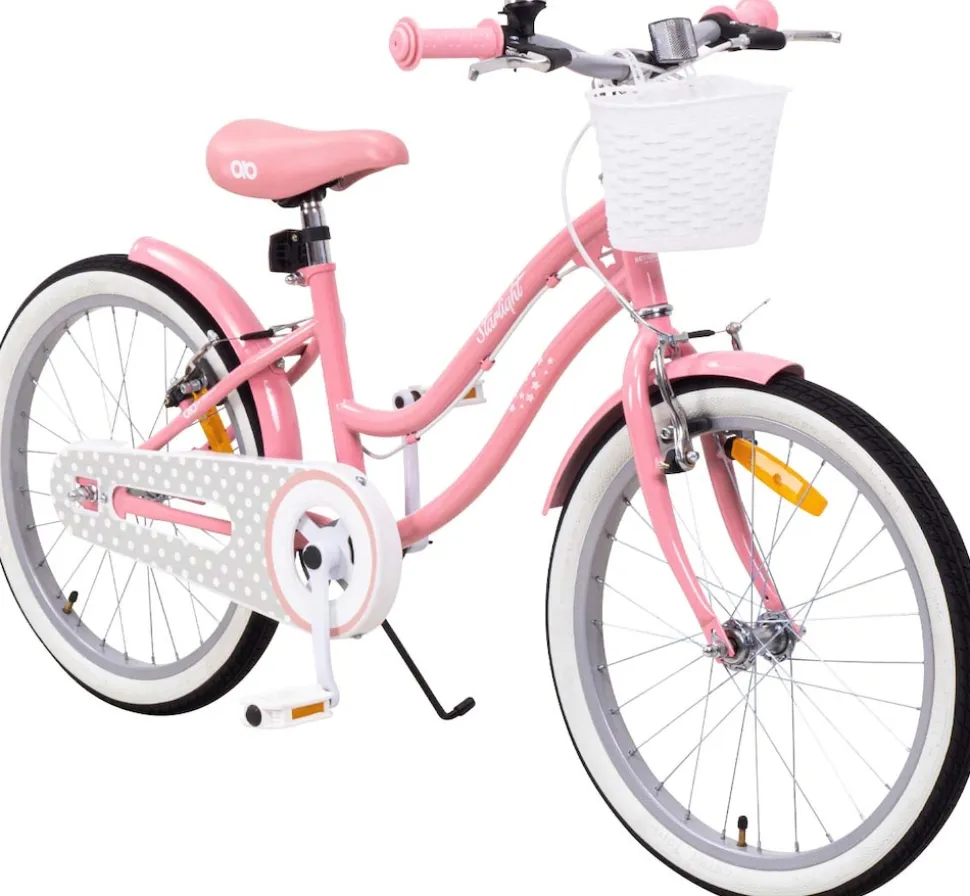 Actionbikes Kinderfahrrad Starlight 20 Zoll, Rosa, Fahrradständer, Korb, Klingel, Kettenschutz (Classic)