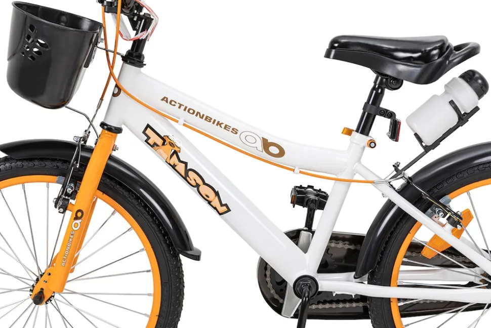 Actionbikes Kinderfahrrad Timson 20 Zoll, V-Brake-Bremsen, höhenverstellbar, Fahrradständer, Korb