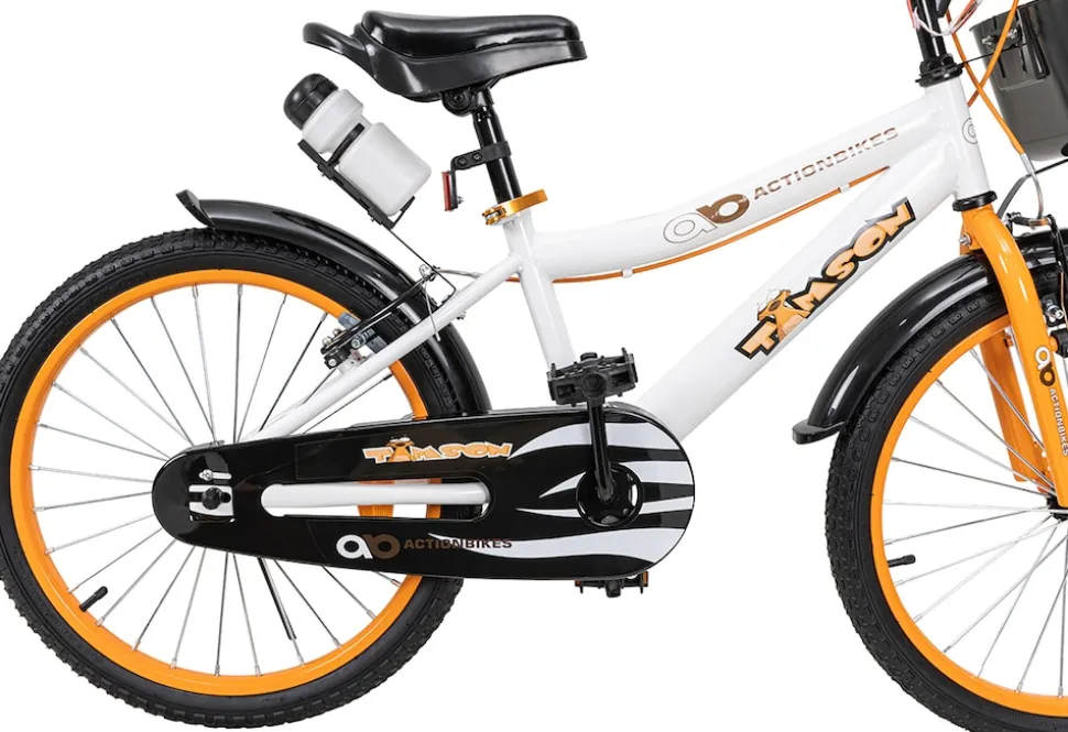 Actionbikes Kinderfahrrad Timson 20 Zoll, V-Brake-Bremsen, höhenverstellbar, Fahrradständer, Korb