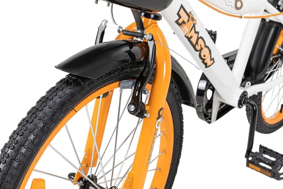 Actionbikes Kinderfahrrad Timson 20 Zoll, V-Brake-Bremsen, höhenverstellbar, Fahrradständer, Korb