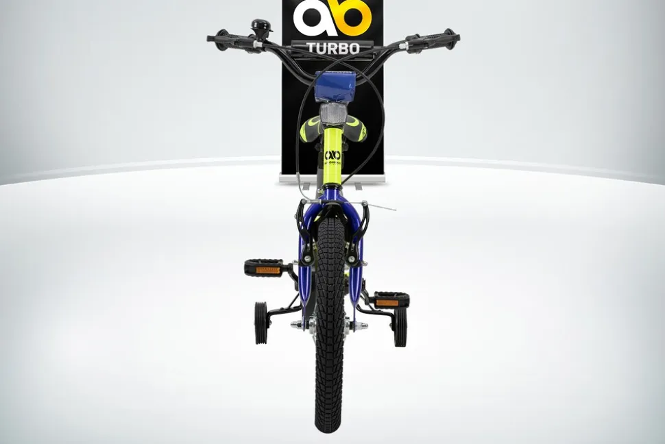 Actionbikes Kinderfahrrad Turbo 16 Zoll, Stützräder, V-Brake-Bremsen, Lenker-/Kettenschutz, Klingel
