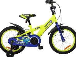 Actionbikes Kinderfahrrad Turbo 16 Zoll, Stützräder, V-Brake-Bremsen, Lenker-/Kettenschutz, Klingel