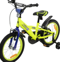 Actionbikes Kinderfahrrad Turbo 16 Zoll, Stützräder, V-Brake-Bremsen, Lenker-/Kettenschutz, Klingel