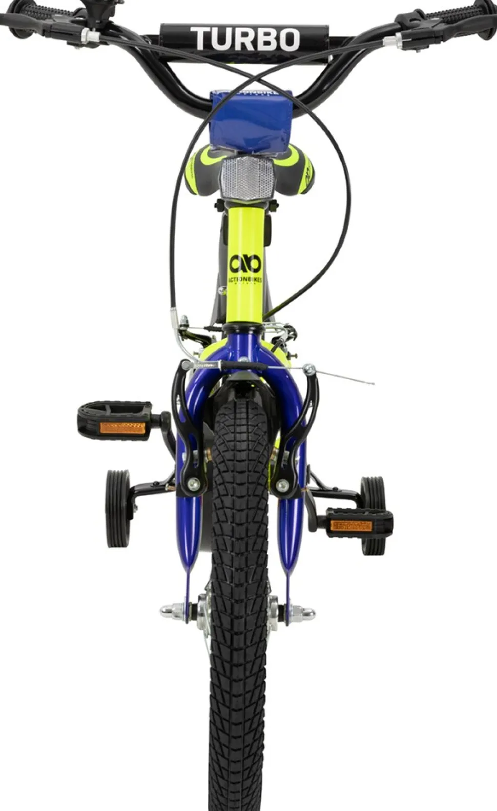 Actionbikes Kinderfahrrad Turbo 16 Zoll, Stützräder, V-Brake-Bremsen, Lenker-/Kettenschutz, Klingel