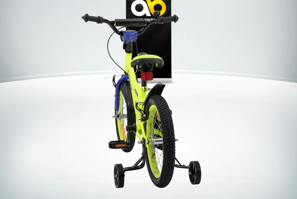 Actionbikes Kinderfahrrad Turbo 16 Zoll, Stützräder, V-Brake-Bremsen, Lenker-/Kettenschutz, Klingel