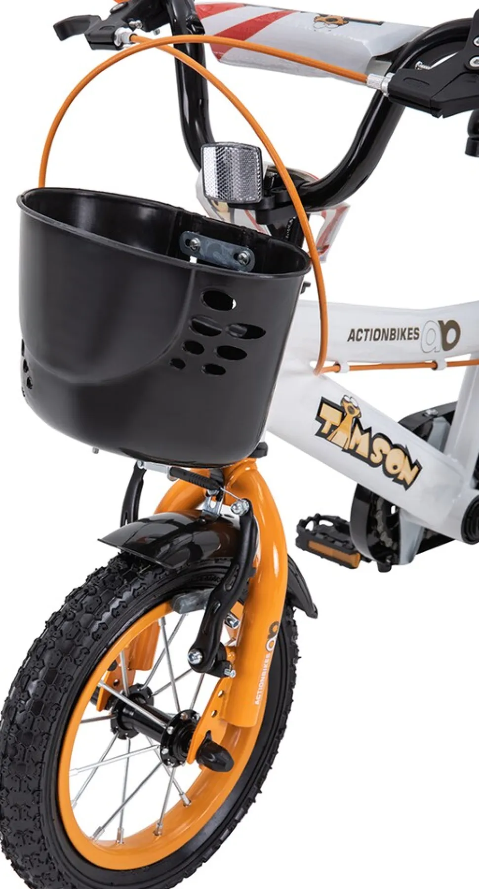 Actionbikes Kinderfahrrad Timson 12 Zoll, V-Brake-Bremsen, höhenverstellbar, Stützräder, Korb