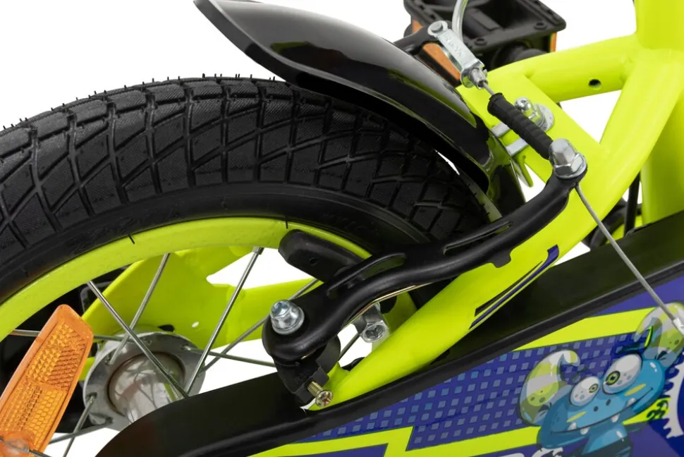 Actionbikes Kinderfahrrad Turbo 12 Zoll, Stützräder, V-Brake-Bremsen, Lenker-/Kettenschutz, Klingel