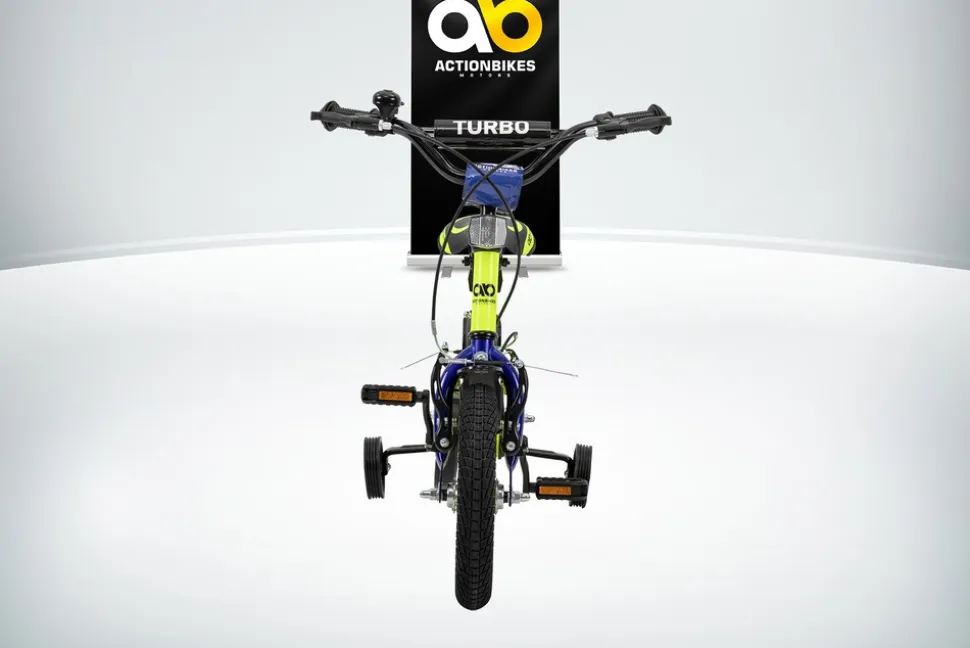 Actionbikes Kinderfahrrad Turbo 12 Zoll, Stützräder, V-Brake-Bremsen, Lenker-/Kettenschutz, Klingel