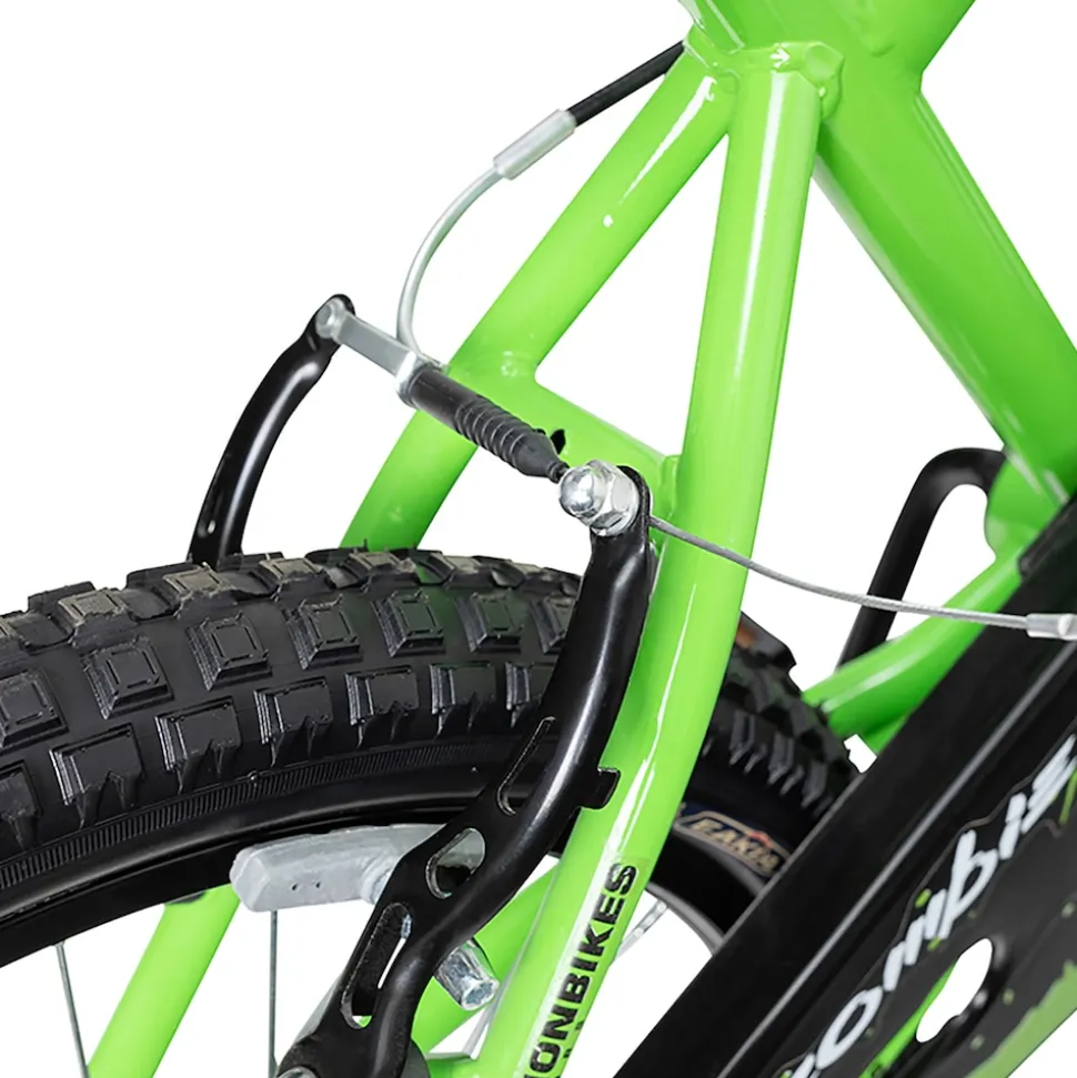 Actionbikes Kinderfahrrad Zombie 16 Zoll, V-Brake-Bremsen, höhenverstellbar, Stützräder, Reflektoren