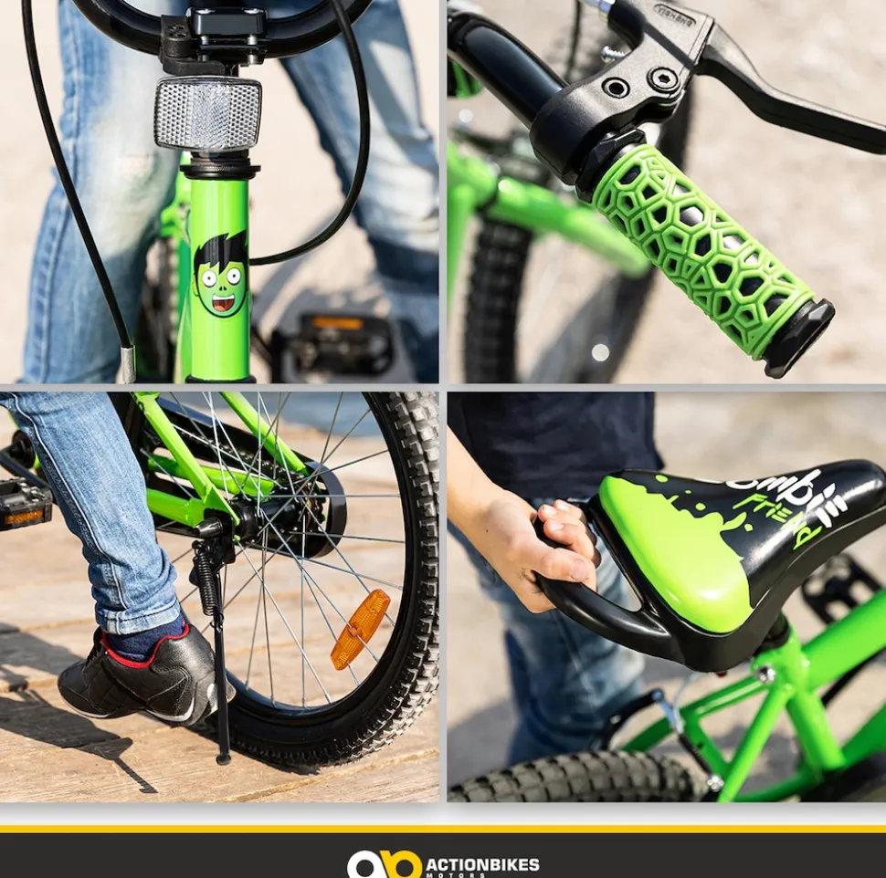 Actionbikes Kinderfahrrad Zombie 20 Zoll, V-Brake-Bremsen, Seitenständer, Reflektoren, Kettenschutz