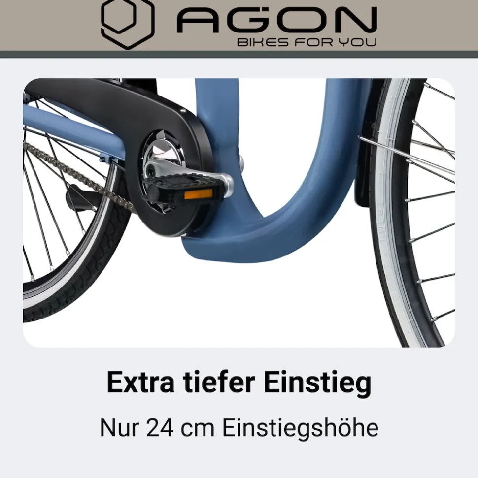 Agon Assist E Bike 28 Zoll Pedelec Damen Elektro Fahrrad 3 Gang Citybike tiefer Einstieg
