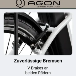 Agon Aurora 28 Zoll E-Bike 28 Zoll Citybike bis 130 km Damen Herren 150 - 175 cm Pedelec Elektrofahrrad 3 Gang und Beleuchtung StVZO