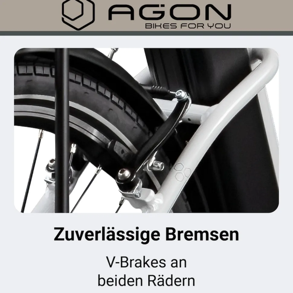 Agon Aurora 28 Zoll E-Bike 28 Zoll Citybike bis 130 km Damen Herren 150 - 175 cm Pedelec Elektrofahrrad 3 Gang und Beleuchtung StVZO