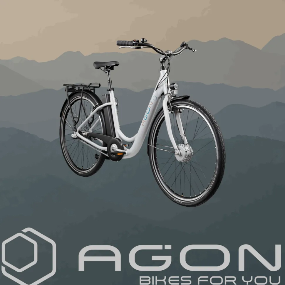 Agon Aurora 28 Zoll E-Bike 28 Zoll Citybike bis 130 km Damen Herren 150 - 175 cm Pedelec Elektrofahrrad 3 Gang und Beleuchtung StVZO