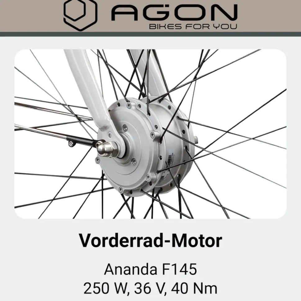 Agon Aurora 28 Zoll E-Bike 28 Zoll Citybike bis 130 km Damen Herren 150 - 175 cm Pedelec Elektrofahrrad 3 Gang und Beleuchtung StVZO