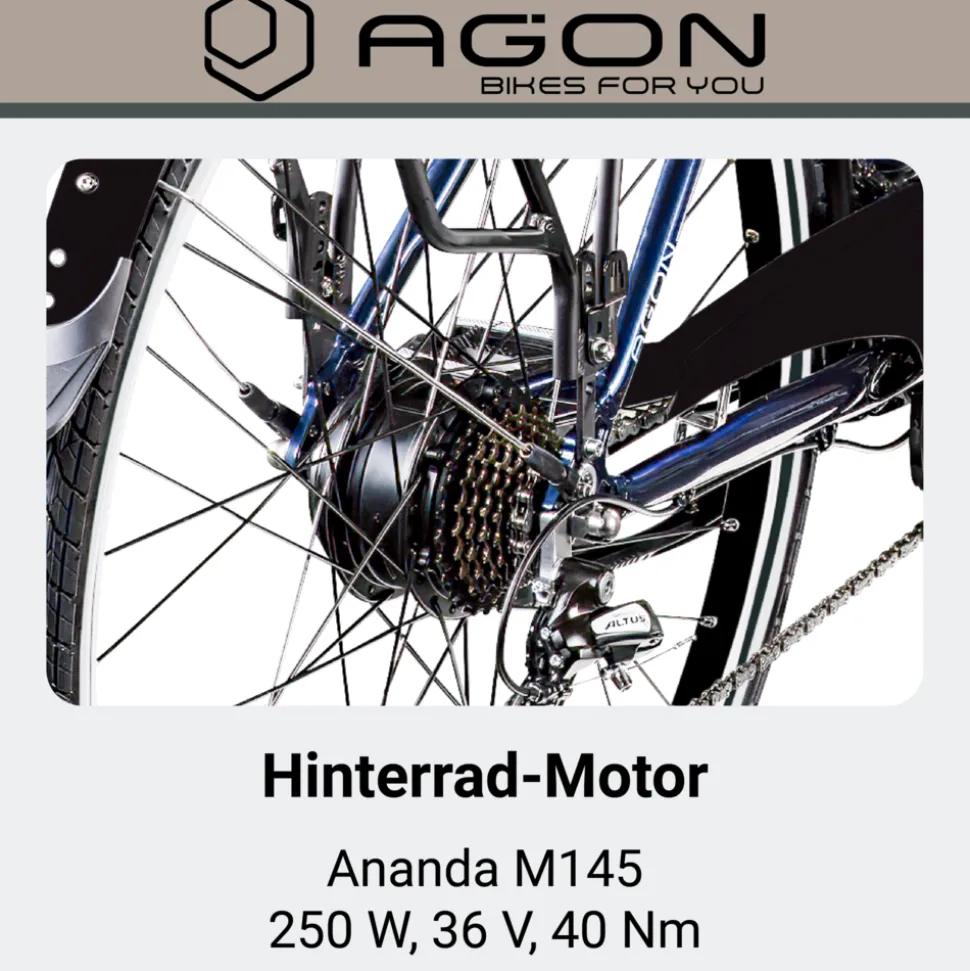 Agon Avesa E Bike Trekkingrad Herren ab 155 cm mit Nabenmotor Pedelec Trekking Fahrrad mit 21 Gang und Beleuchtung StVZO