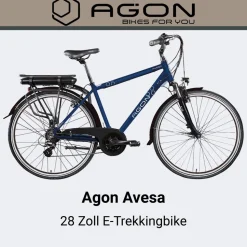 Agon Avesa E Bike Trekkingrad Herren ab 155 cm mit Nabenmotor Pedelec Trekking Fahrrad mit 21 Gang und Beleuchtung StVZO