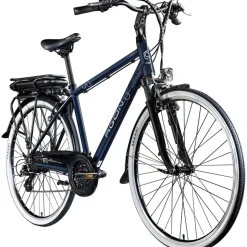 Agon Avesa E Bike Trekkingrad Herren ab 155 cm mit Nabenmotor Pedelec Trekking Fahrrad mit 21 Gang und Beleuchtung StVZO