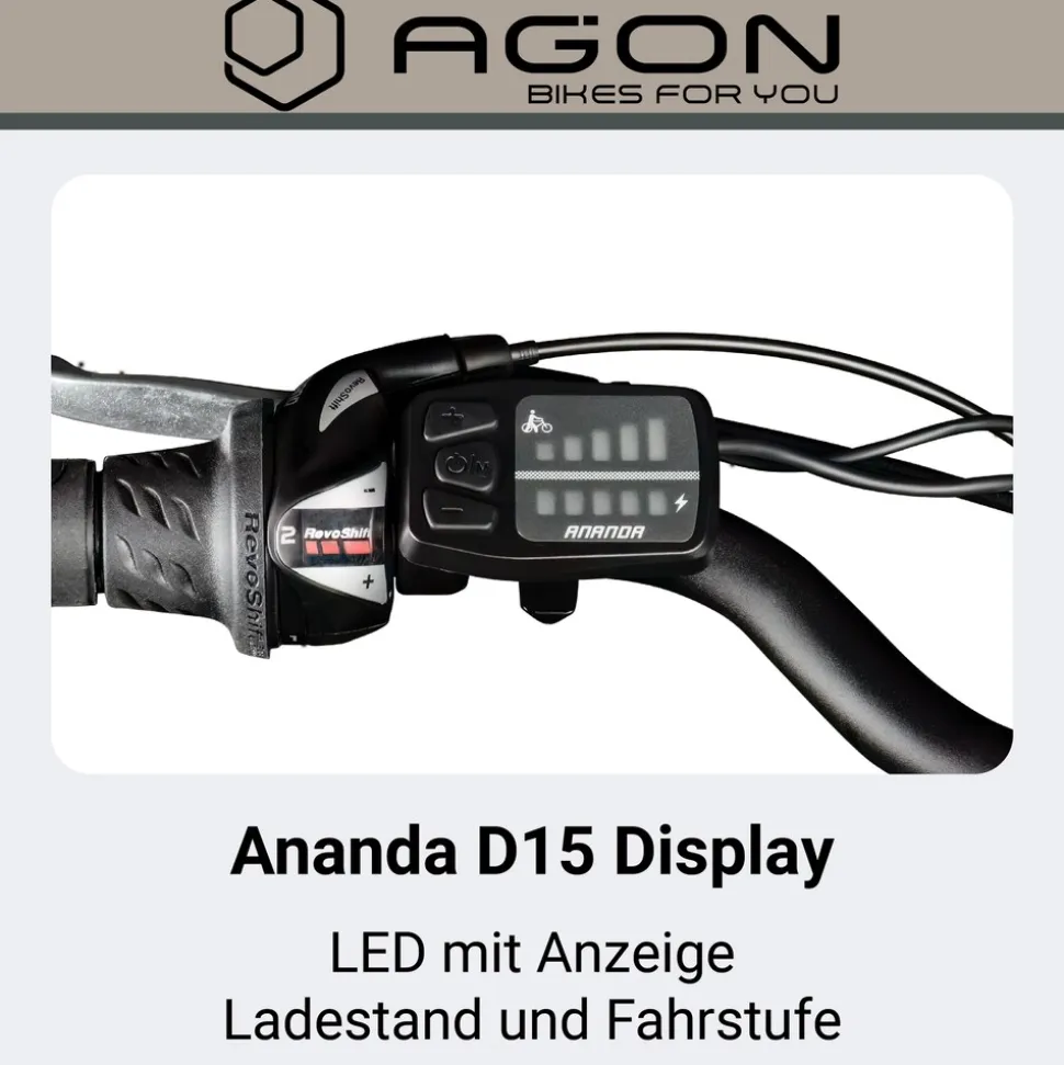 Agon Avesa E Bike Trekkingrad Damen Herren ab 155 cm mit Nabenmotor Pedelec Trekking Fahrrad mit 21 Gang und Beleuchtung StVZO Tiefeinsteiger
