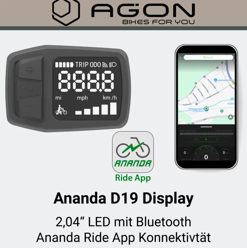 Agon Axis E-Bike 26 Zoll Citybike Damen Herren 140 - 165 cm Pedelec mit Nabenmotor Fahrrad 3 Gang und Beleuchtung StVZO