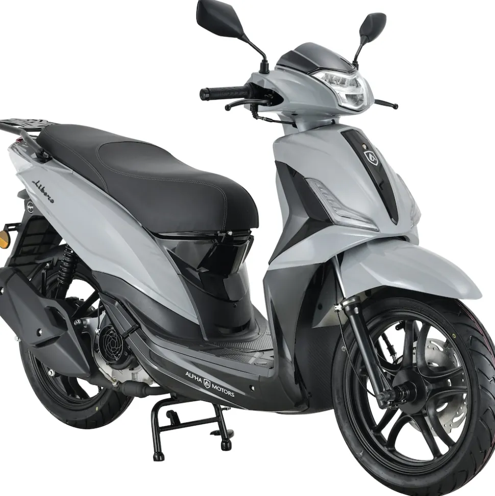 Alpha Motors Motorroller Libero 125 ccm 90 km/h EURO 5+ 16-Zoll grau-schwarz