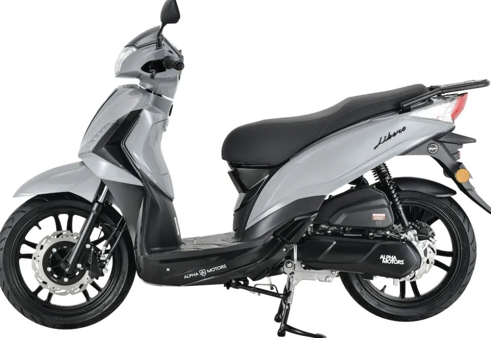 Alpha Motors Motorroller Libero 125 ccm 90 km/h EURO 5+ 16-Zoll grau-schwarz