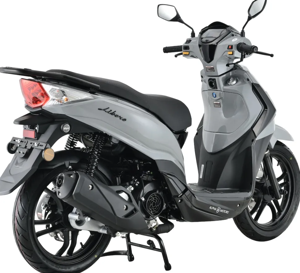 Alpha Motors Motorroller Libero 125 ccm 90 km/h EURO 5+ 16-Zoll grau-schwarz